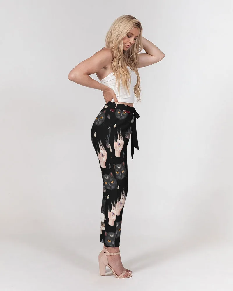 Salem Women's Belted Tapered Black Pants