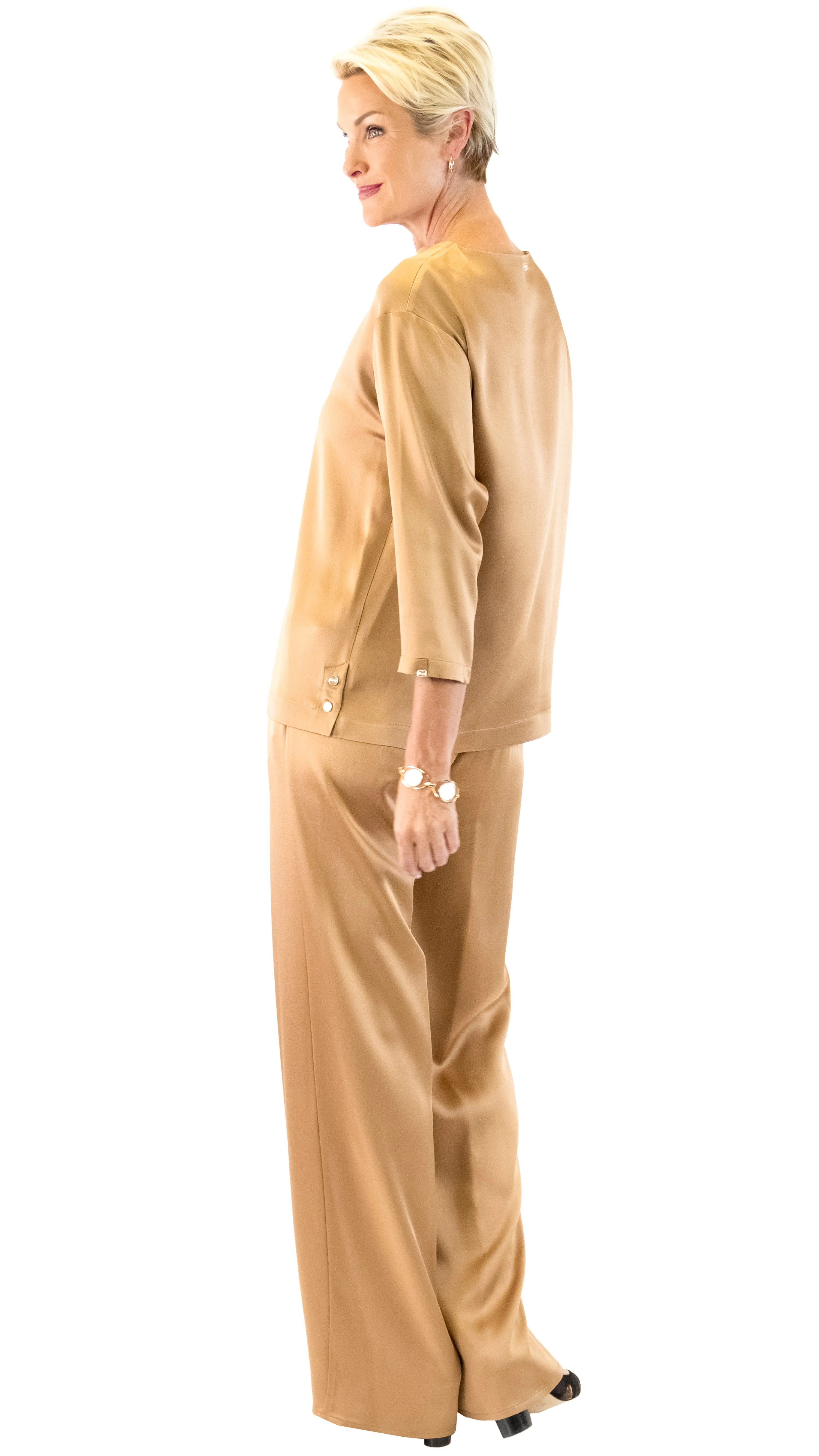 Satin Effect Pant- Cammello