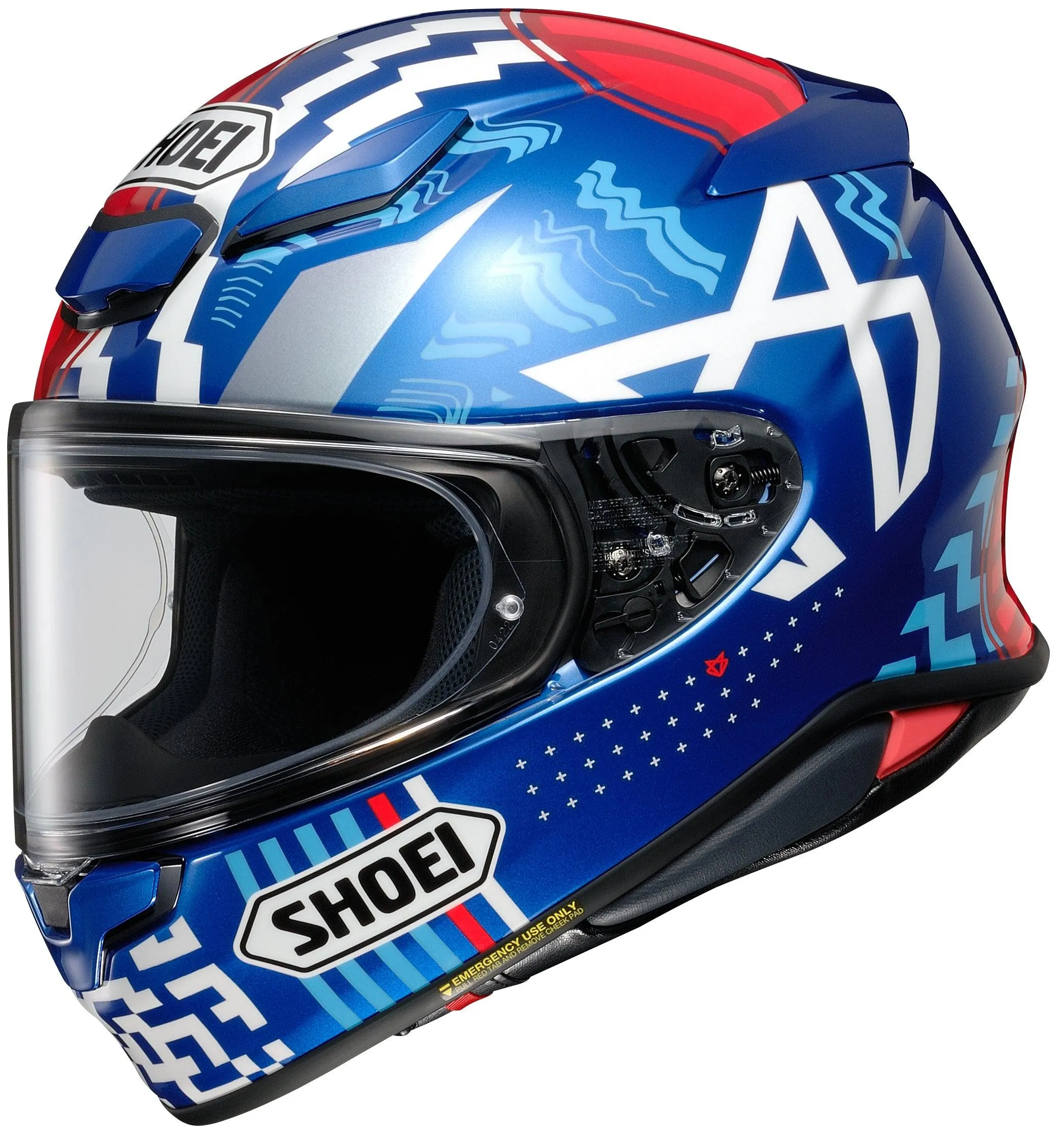 Shoei RF-1400 Diggia Helmet - TC-10 Blue/Red/White