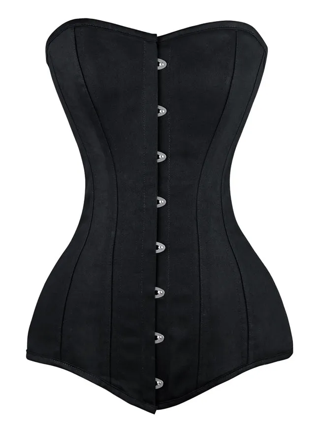 Steel Boned Denim Long Torso Hourglass Plus Size Overbust Corset