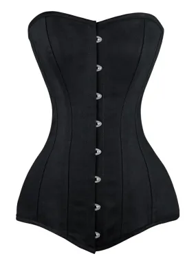 Steel Boned Denim Long Torso Hourglass Plus Size Overbust Corset