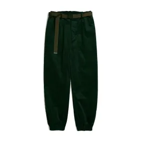 Stretch Corduroy Shirring Pants GREEN