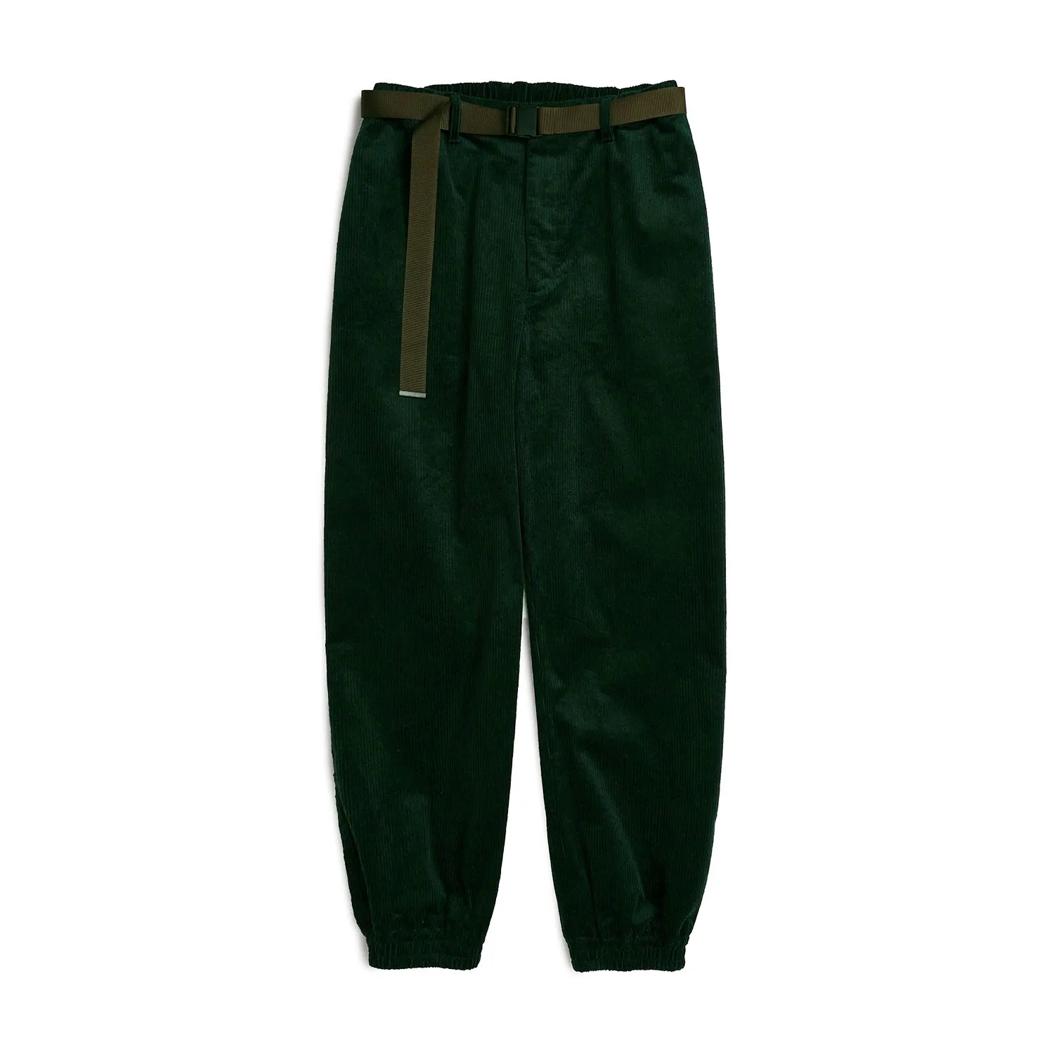 Stretch Corduroy Shirring Pants GREEN