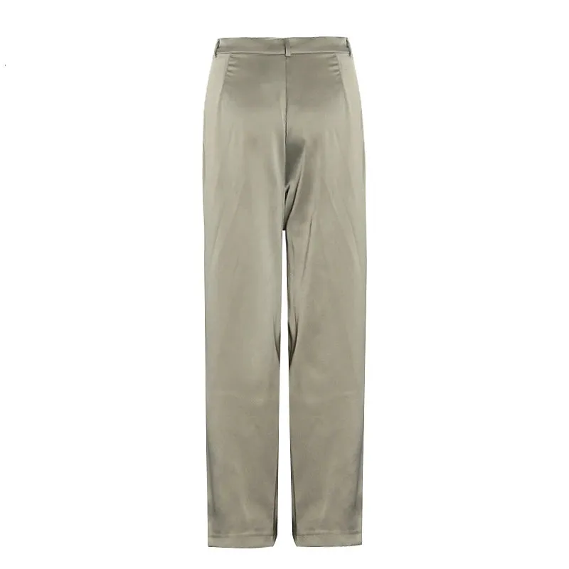 Summer Loose Casual Trousers For Women High Waist Maxi Wide Leg Pants Female Elegant Fashion Clothes