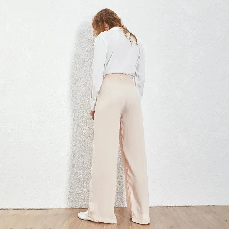 Summer Loose Casual Trousers For Women High Waist Maxi Wide Leg Pants Female Elegant Fashion Clothes