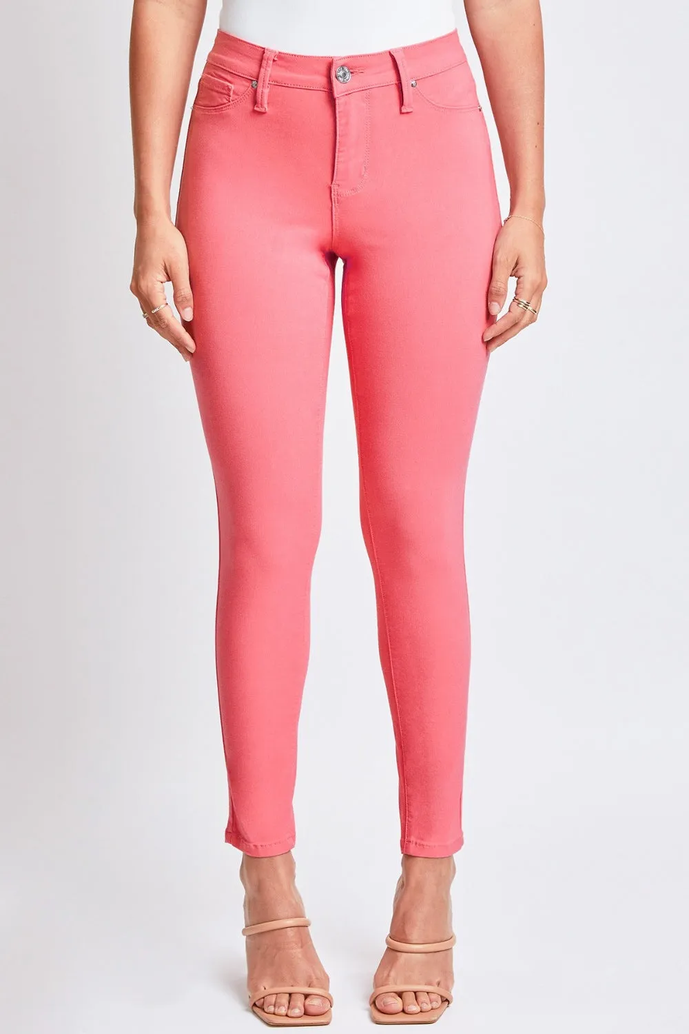 TEEK - Shell Pink Hyperstretch Mid-Rise Skinny Jeans