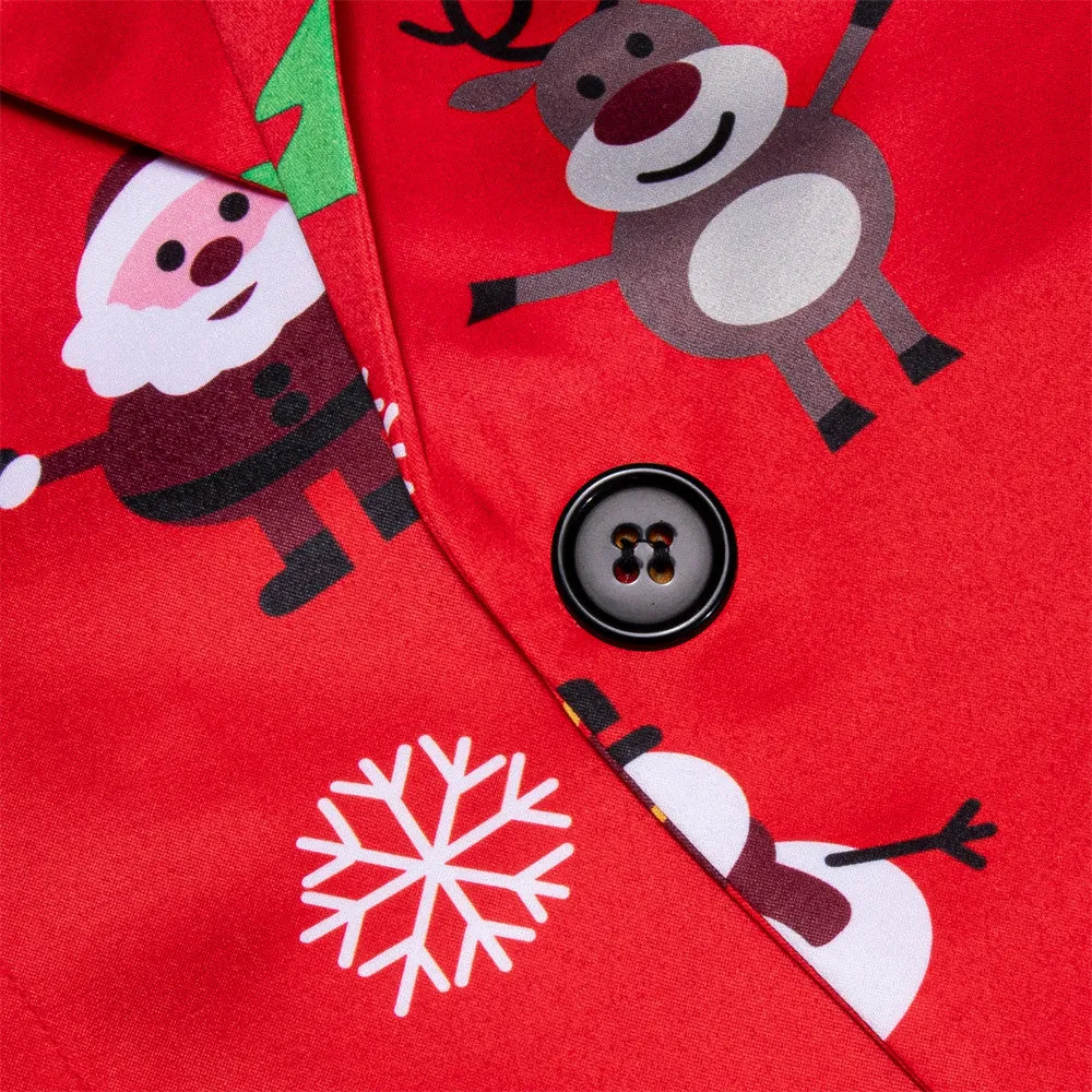 Ties2you Mens Silk Suit Jacket Red Santa Claus Christmas Festival Suit