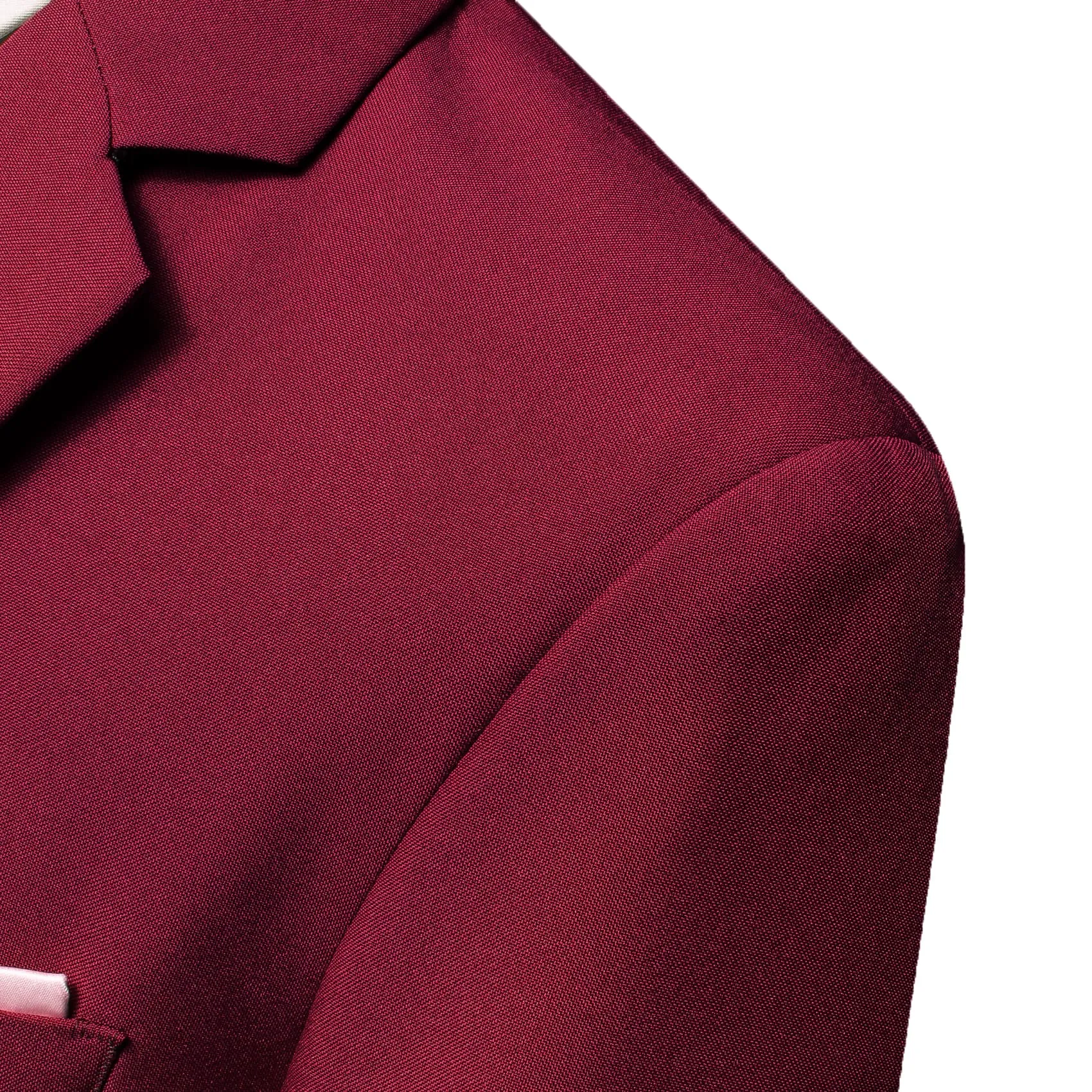 Ties2you Men's Suit Burgundy Red Solid Button Down Notched Collar Dress Suit Top