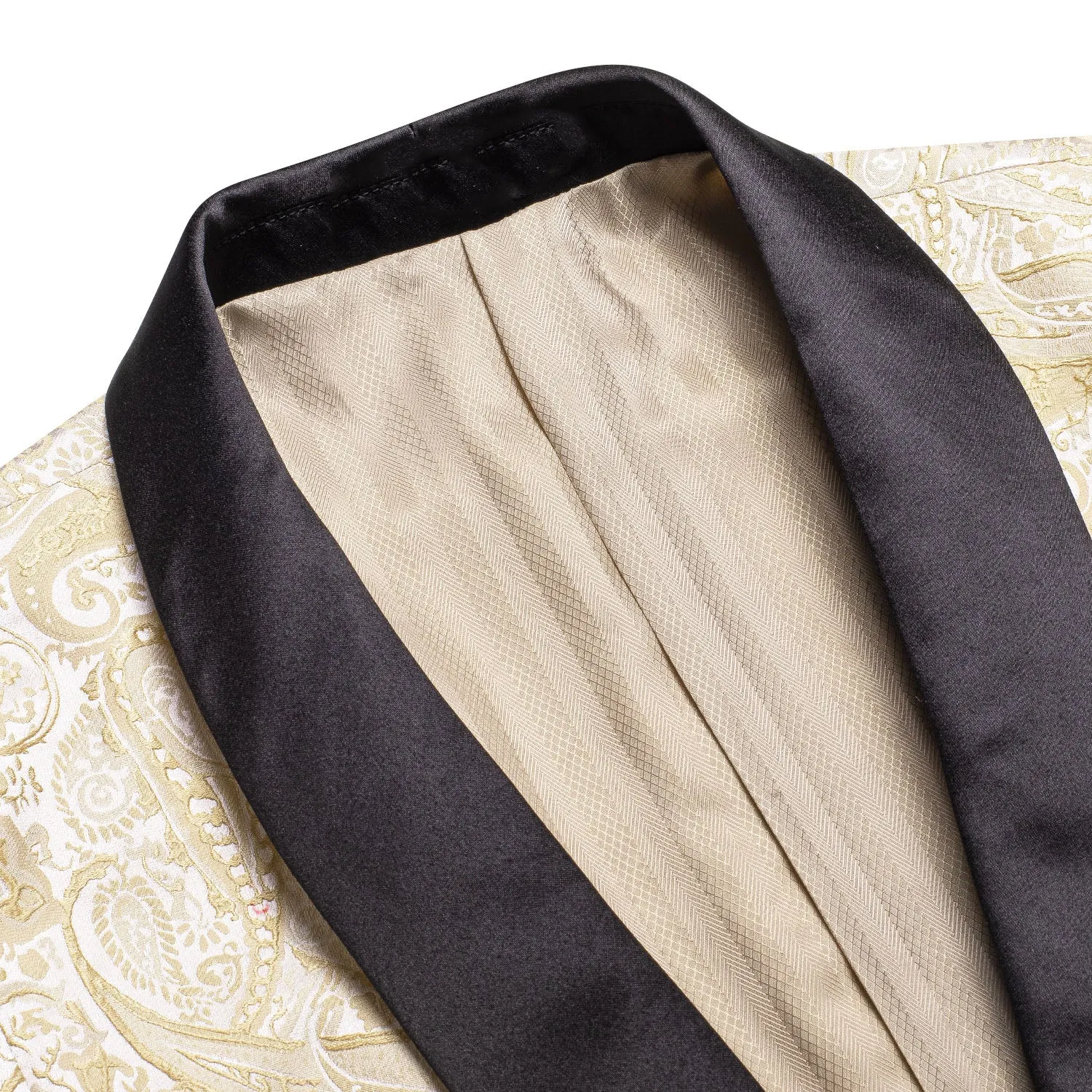 Ties2you Men's Suit Champagne Shawl Collar Embroidered Floral Suit For Party