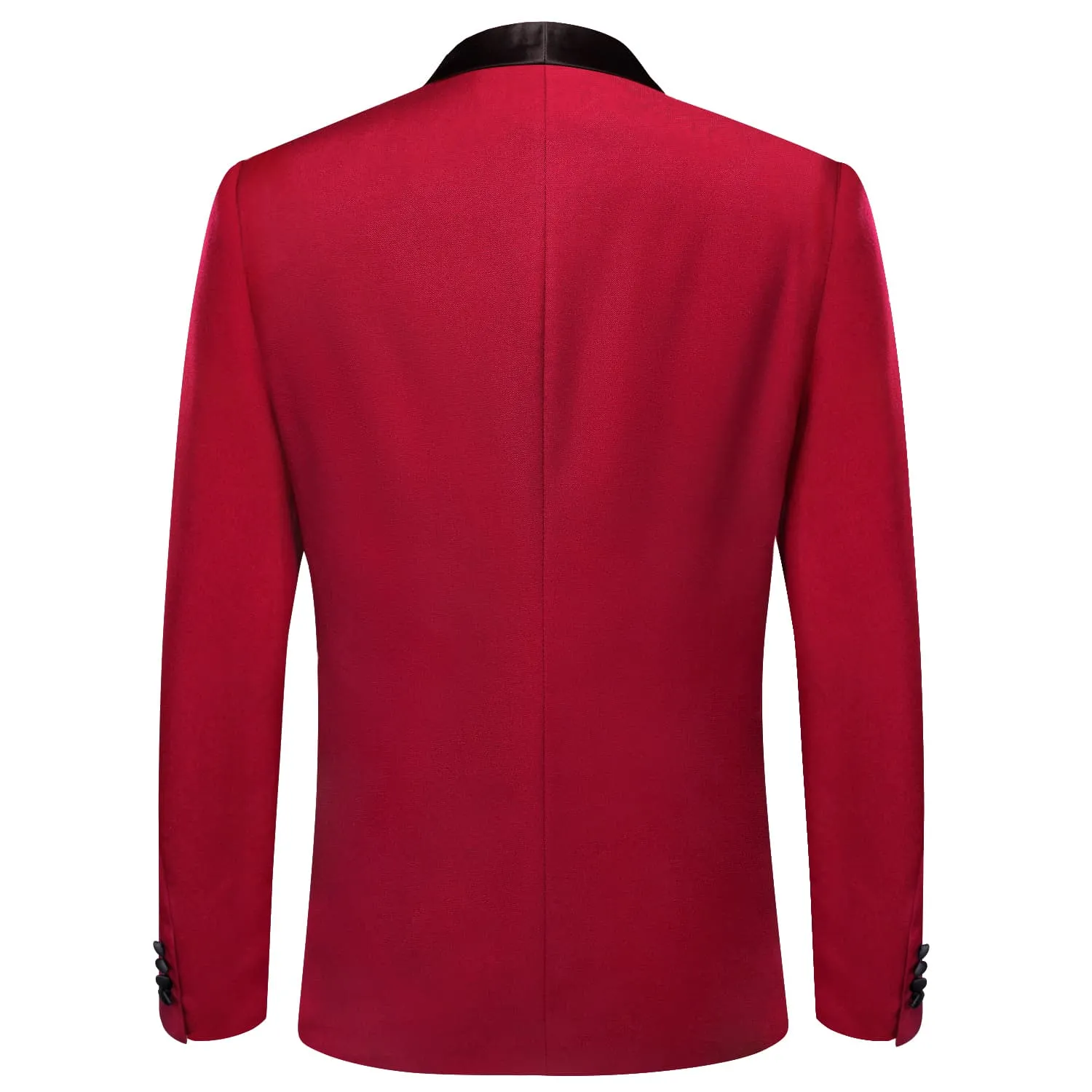 Ties2you Men's Suit Fire Brick Red Solid Shawl Collar Silk Suit