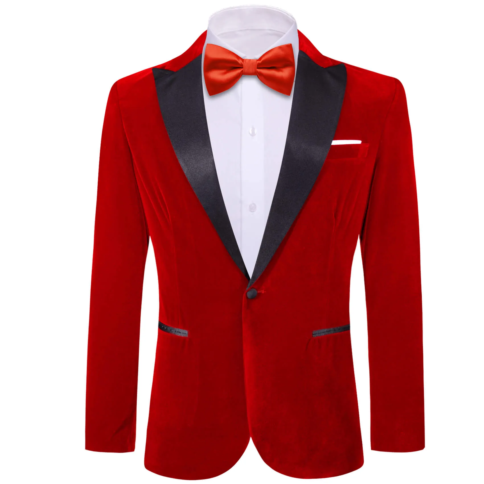 Ties2you Peak Collar Suit Fire Brick Red Solid Silk Men's Suit Wedding