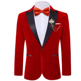 Ties2you Peak Collar Suit Fire Brick Red Solid Silk Men's Suit Wedding