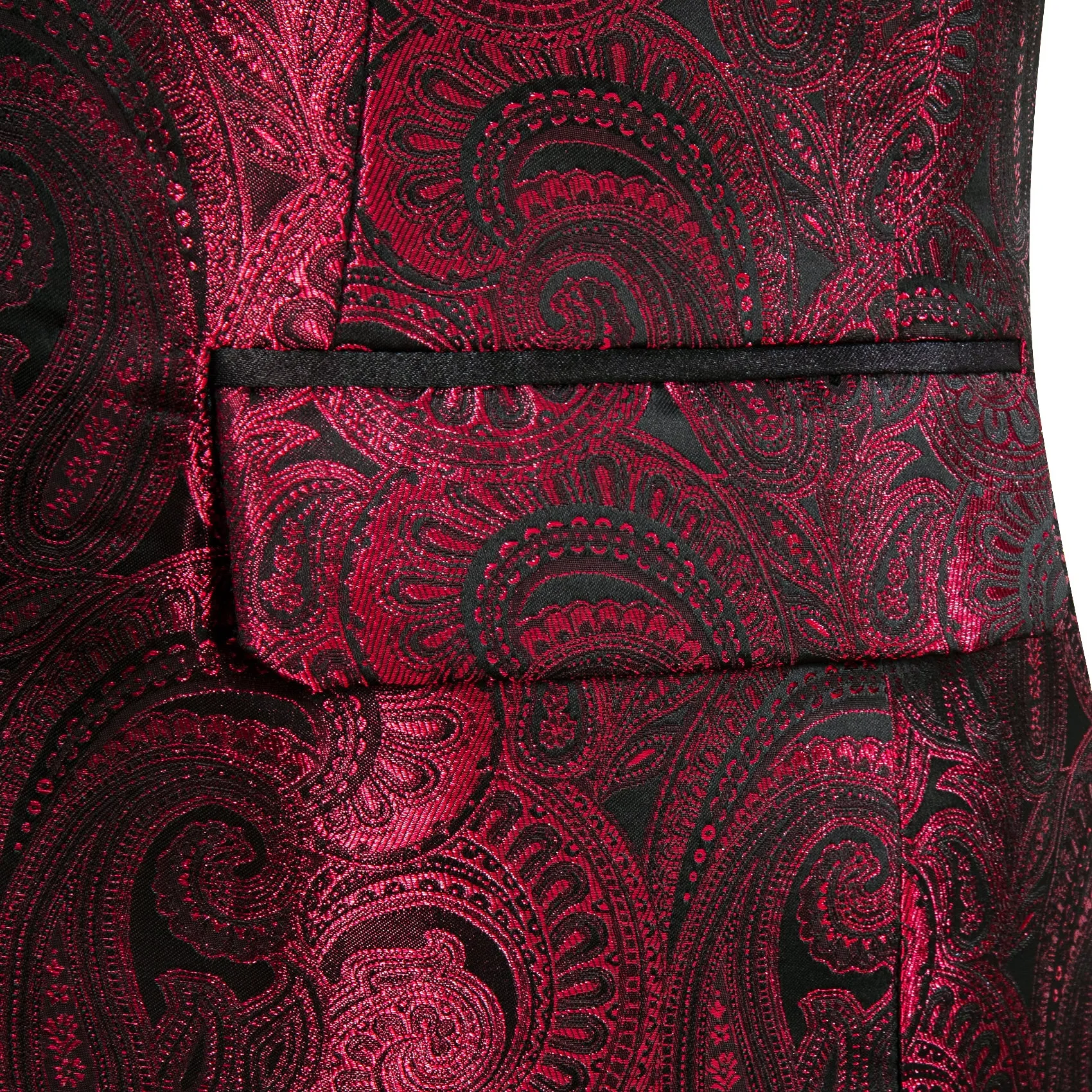 Ties2you Shawl Collar Suit Burgundy Red Black Paisley Men's Suit