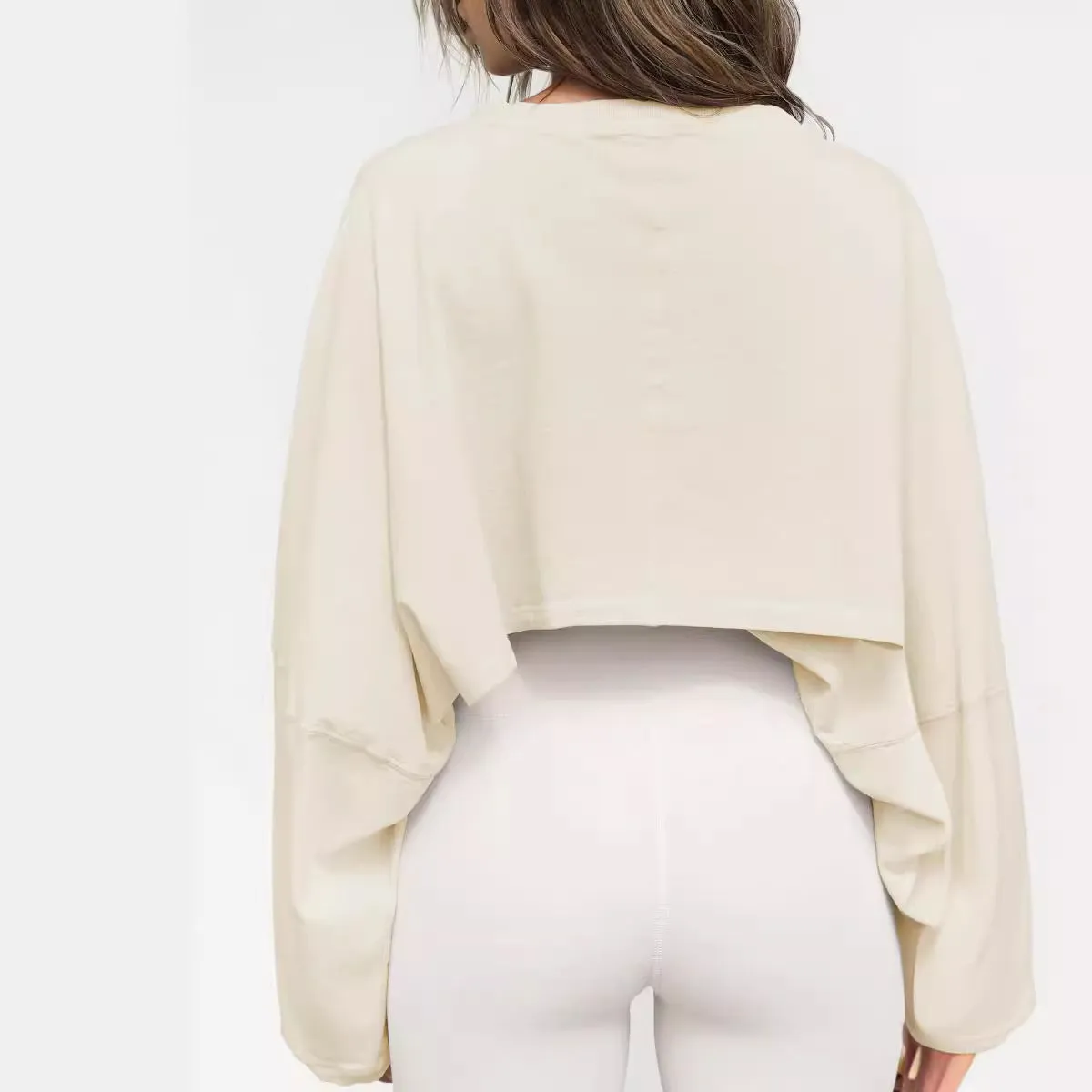 Toleet fall inspo outfits Autumn Sweater Women's Solid Color Short Pullover Loose Cropped Top round Neck Sweatshirt