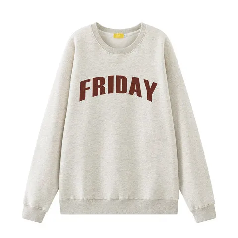 Toleet fall street women's outfits Spring and Autumn Letter round Neck Pullover Sweater Women's Loose Korean Style Internet Celebrity American Retro Top Fashion