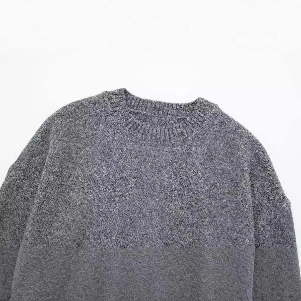 Toleet men’s fall fashion 2024 Cotton Pullover Sweater Autumn New Women's Pullover Loose Casual Soft Gray round Neck Basic Sweater
