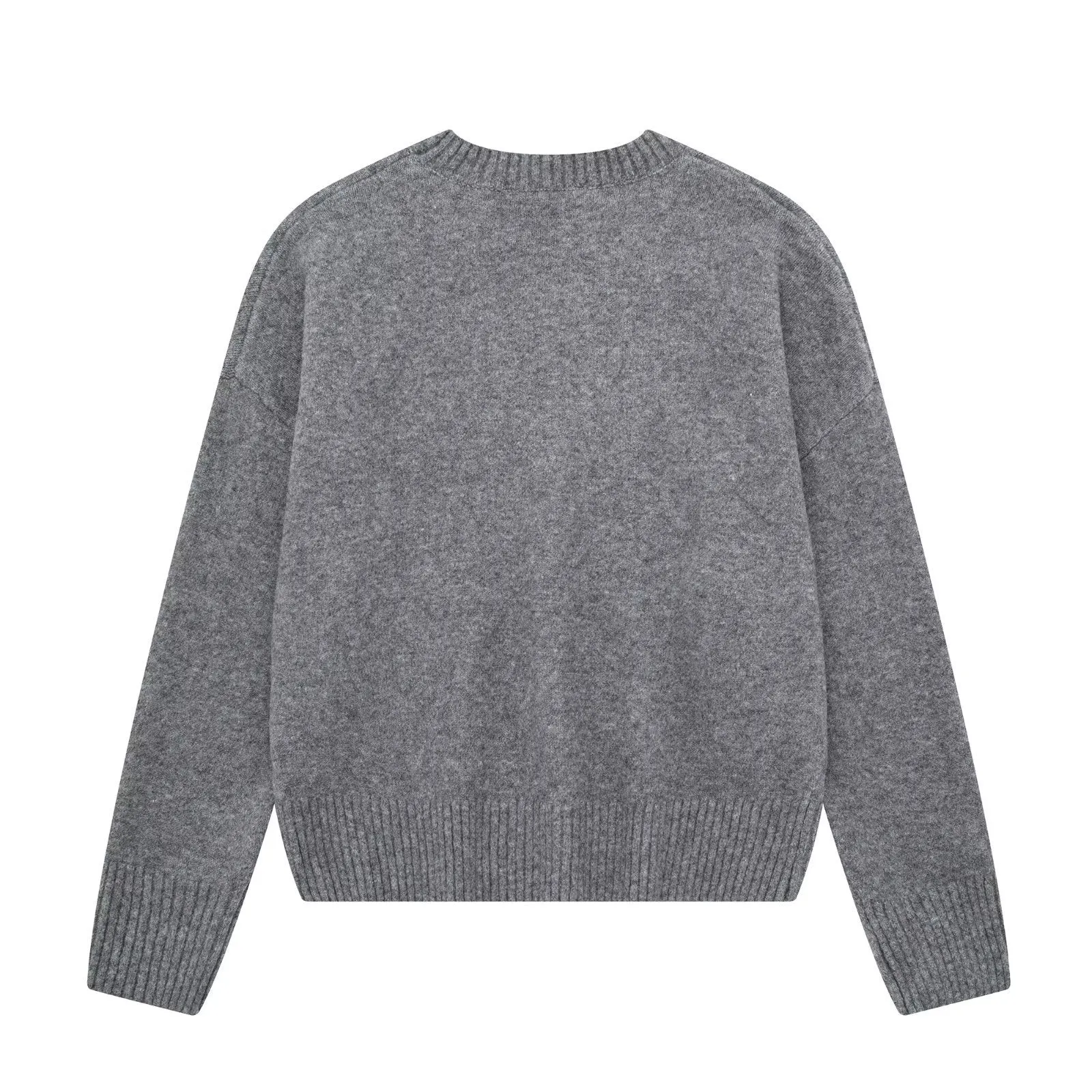 Toleet men’s fall fashion 2024 Cotton Pullover Sweater Autumn New Women's Pullover Loose Casual Soft Gray round Neck Basic Sweater
