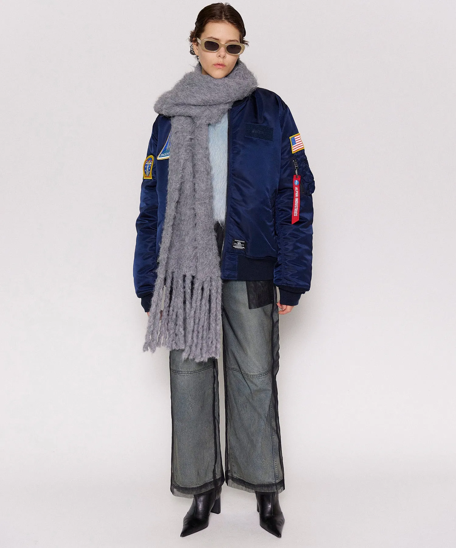 Tulle Layer Denim Pants