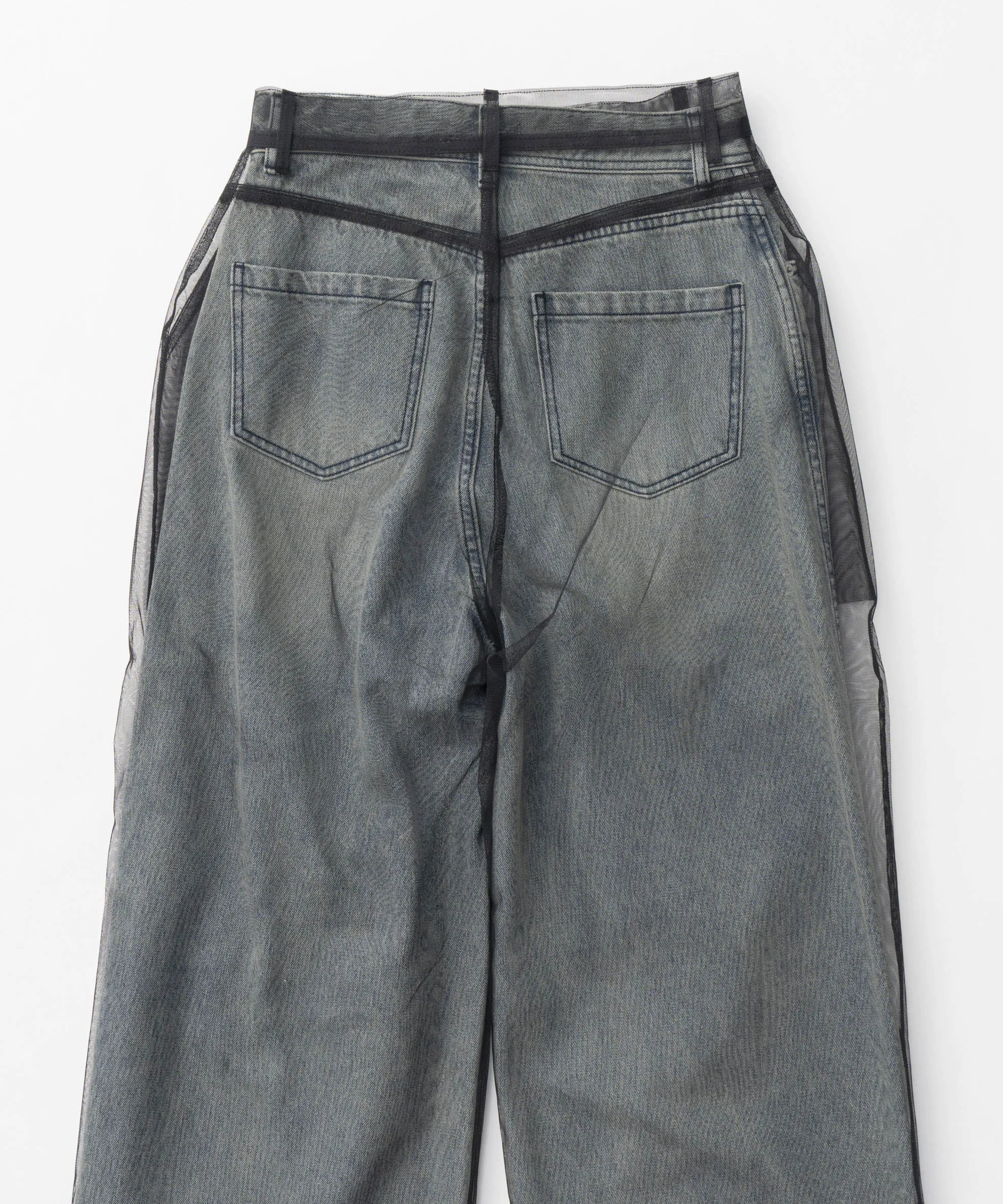 Tulle Layer Denim Pants