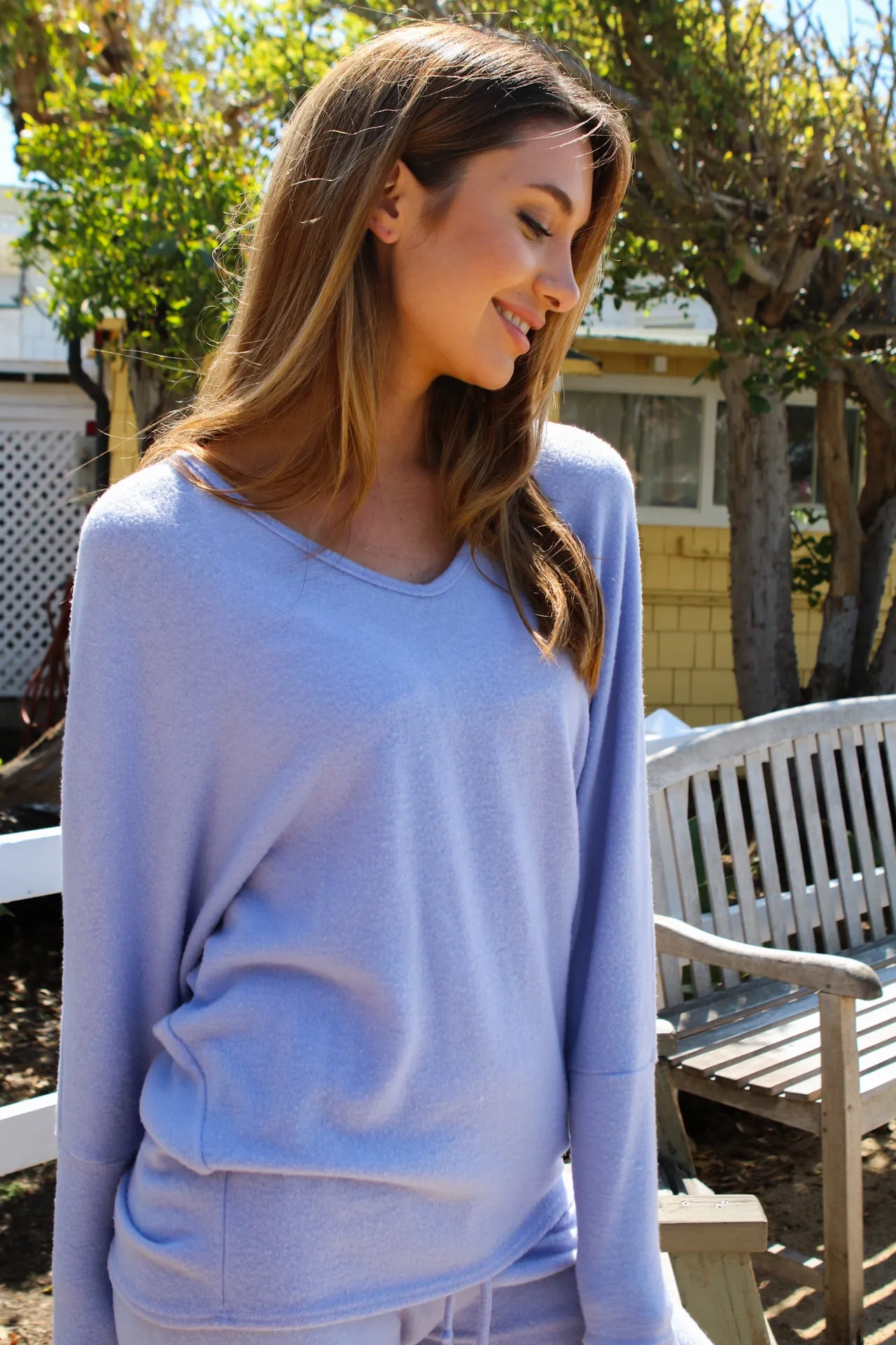 V Neck Sweater Lavender