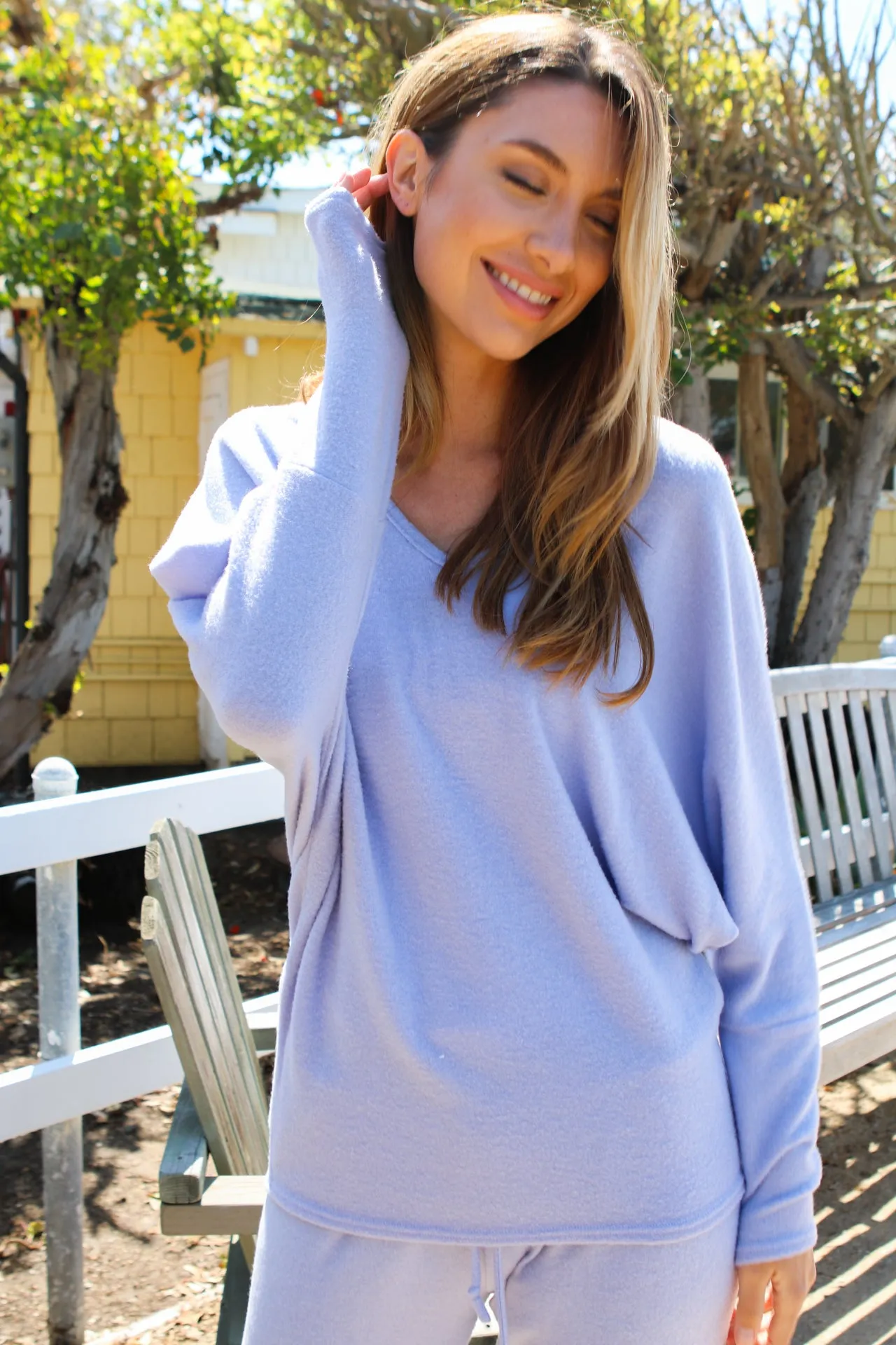V Neck Sweater Lavender