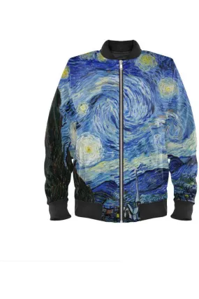 Van Gogh Starry Nights/Self-Portrait Men's Bomber Jacket