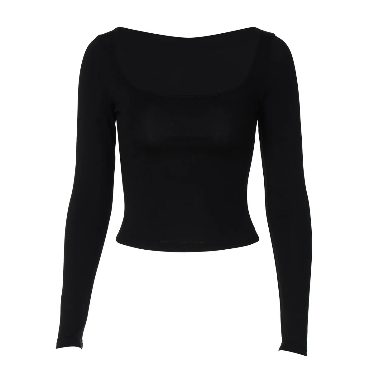 Wenkouban curvy casual outfits Women's Clothing 2024 Autumn New Solid Color Square Collar Long Sleeve Tight Undershirt Top