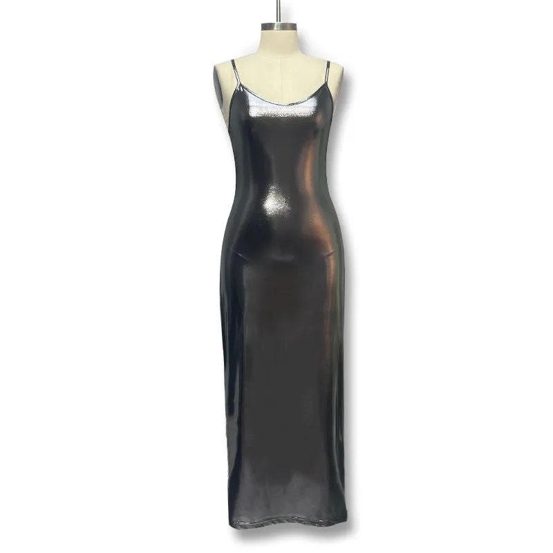 Wenkouban gold dress Style Autumn and Winter New Women's Clothing Fashion Street Shot Halter Sexy Slim Hip Bag Dress