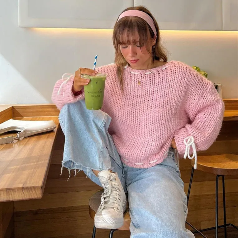 Wenkouban ultra mini uggs outfit 2024 Autumn and Winter New Pullover Sweater Fashion Long Sleeve Loose Sweater Top