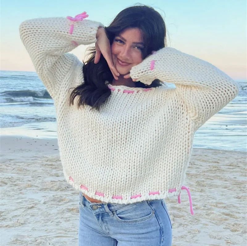 Wenkouban ultra mini uggs outfit 2024 Autumn and Winter New Pullover Sweater Fashion Long Sleeve Loose Sweater Top