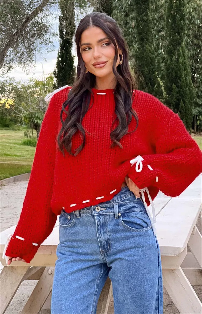 Wenkouban ultra mini uggs outfit 2024 Autumn and Winter New Pullover Sweater Fashion Long Sleeve Loose Sweater Top