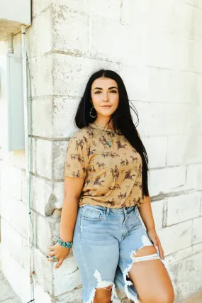 Western Horses Short Sleeve Tee