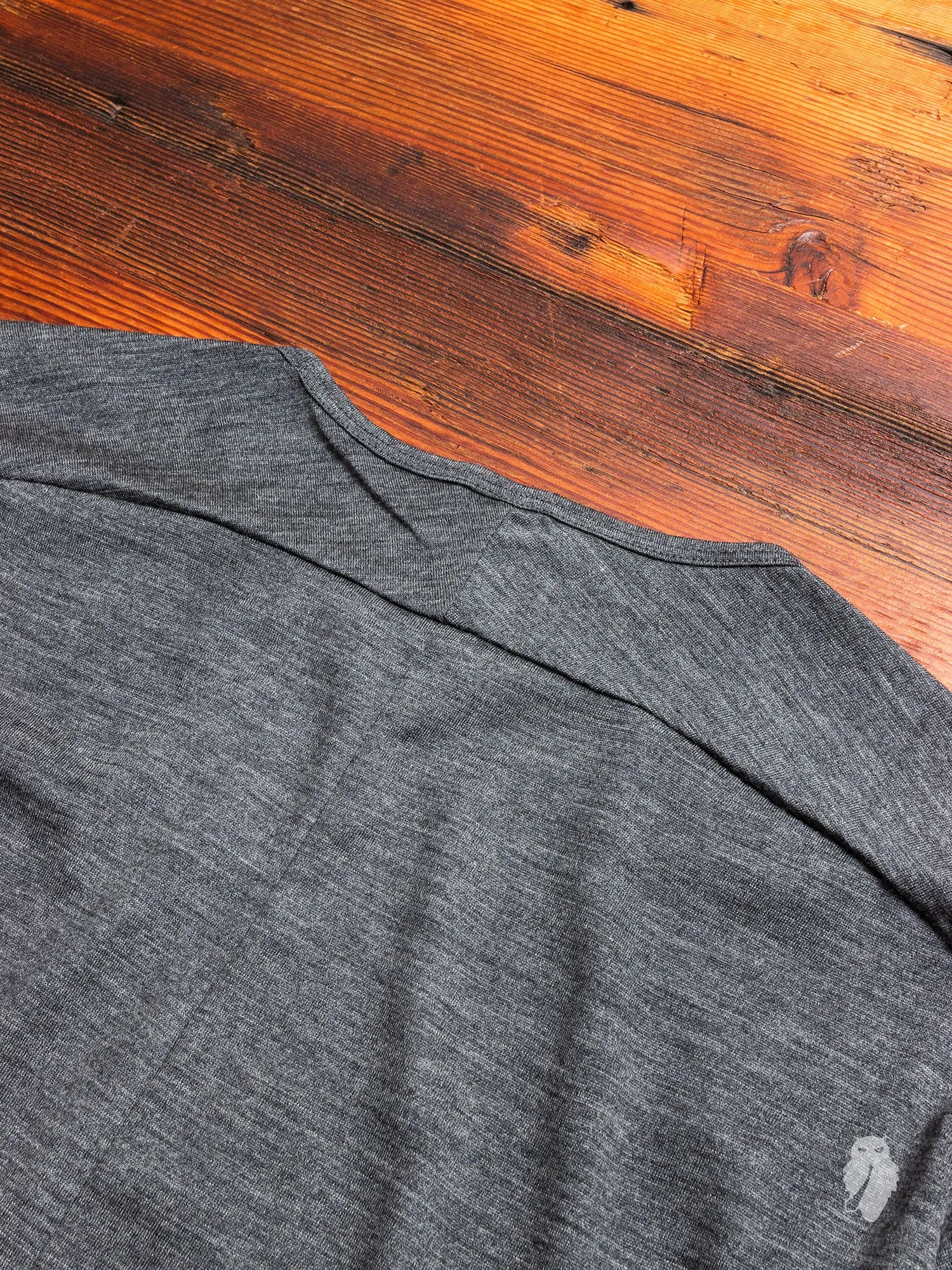Wool Long Sleeve T-Shirt in Charcoal Melange