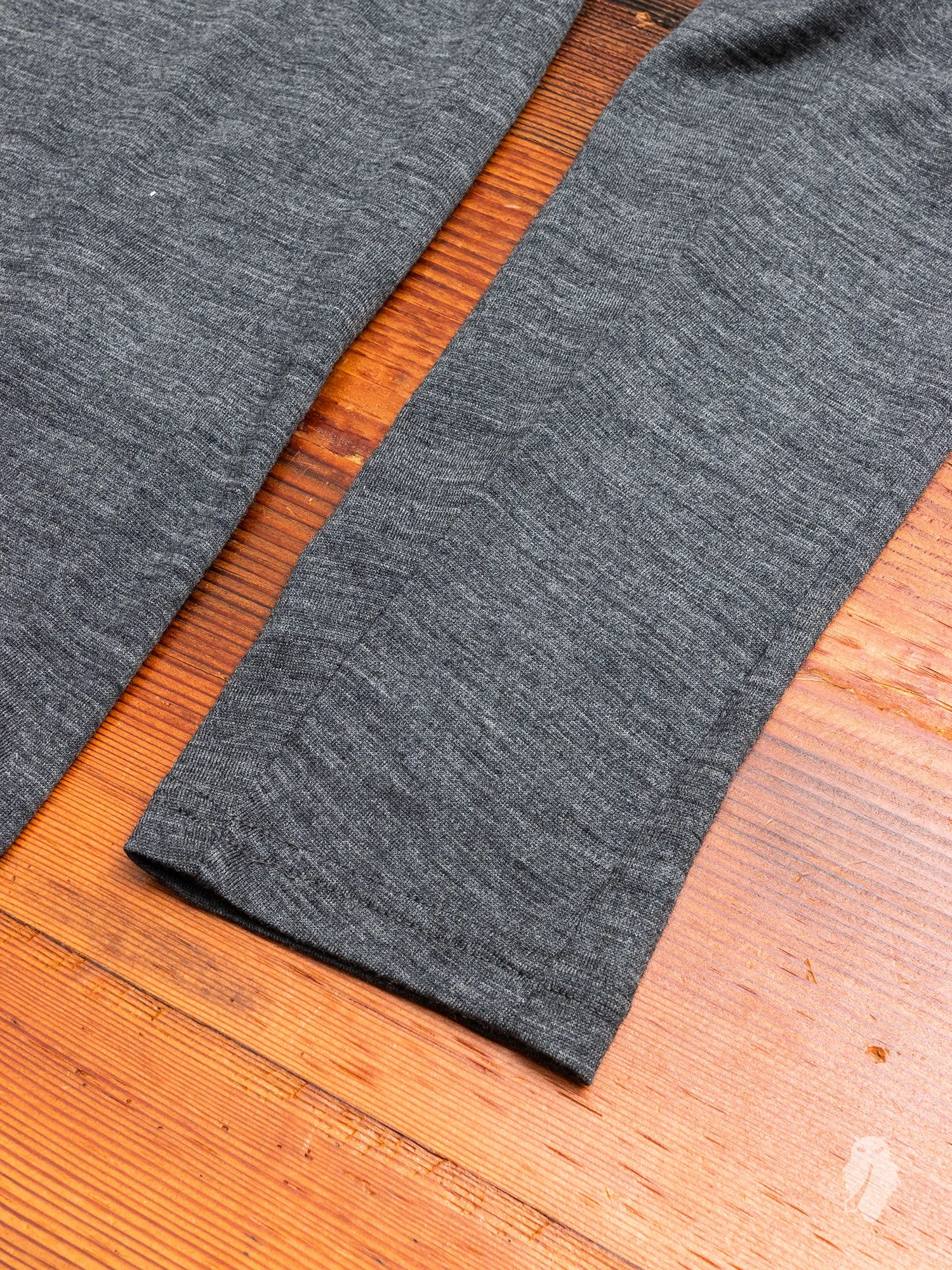Wool Long Sleeve T-Shirt in Charcoal Melange
