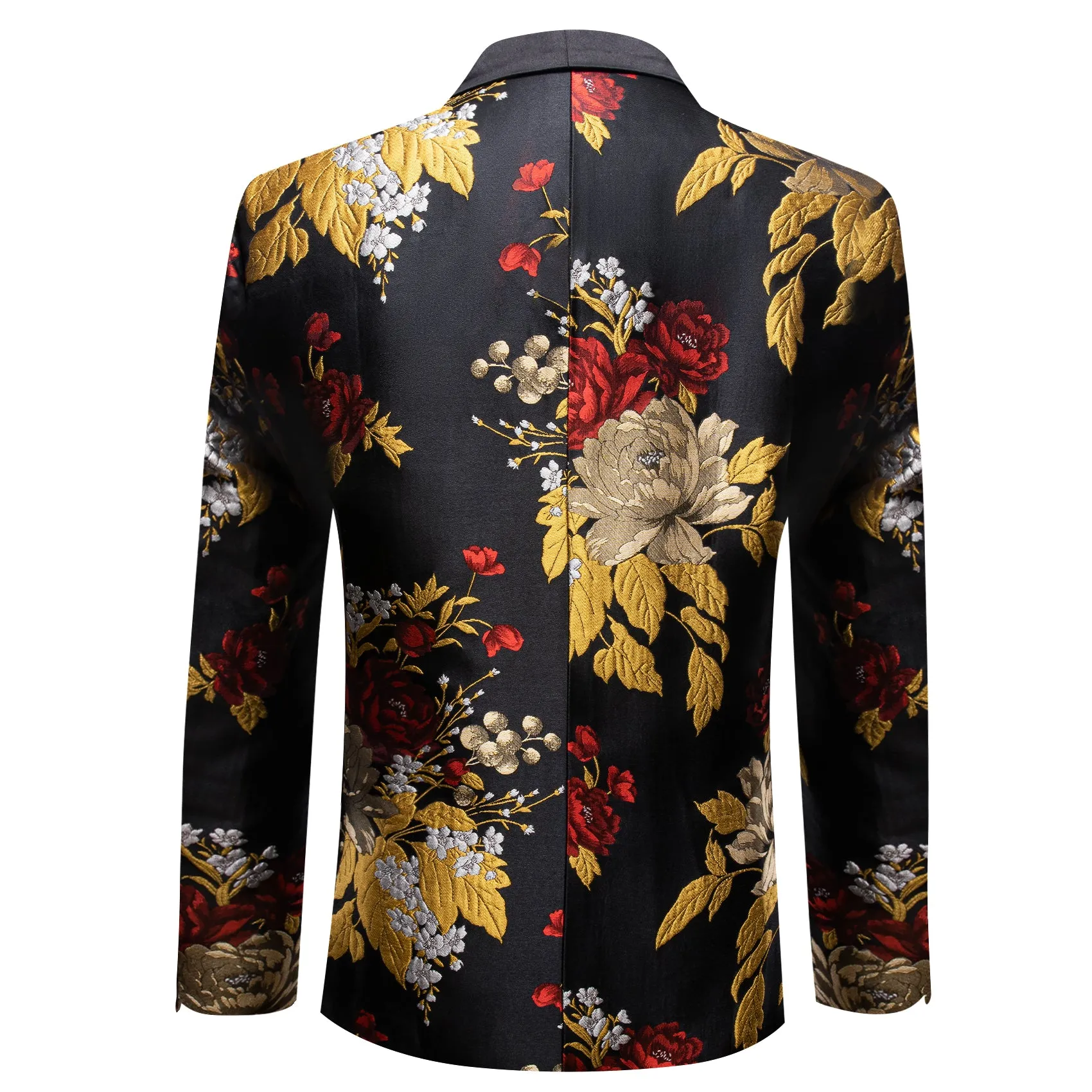 Yellow Red Black Floral Men's Suit for Party