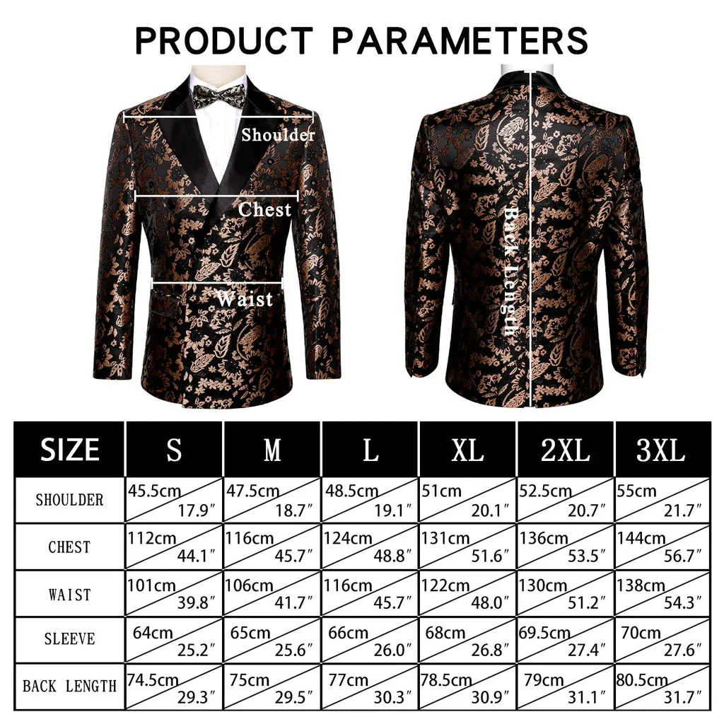 Yellow Red Black Floral Men's Suit for Party