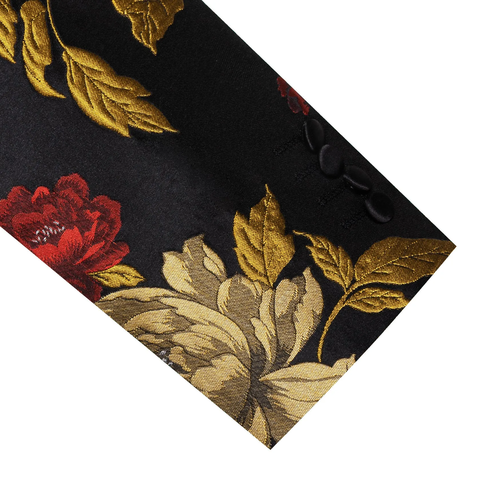 Yellow Red Black Floral Men's Suit for Party