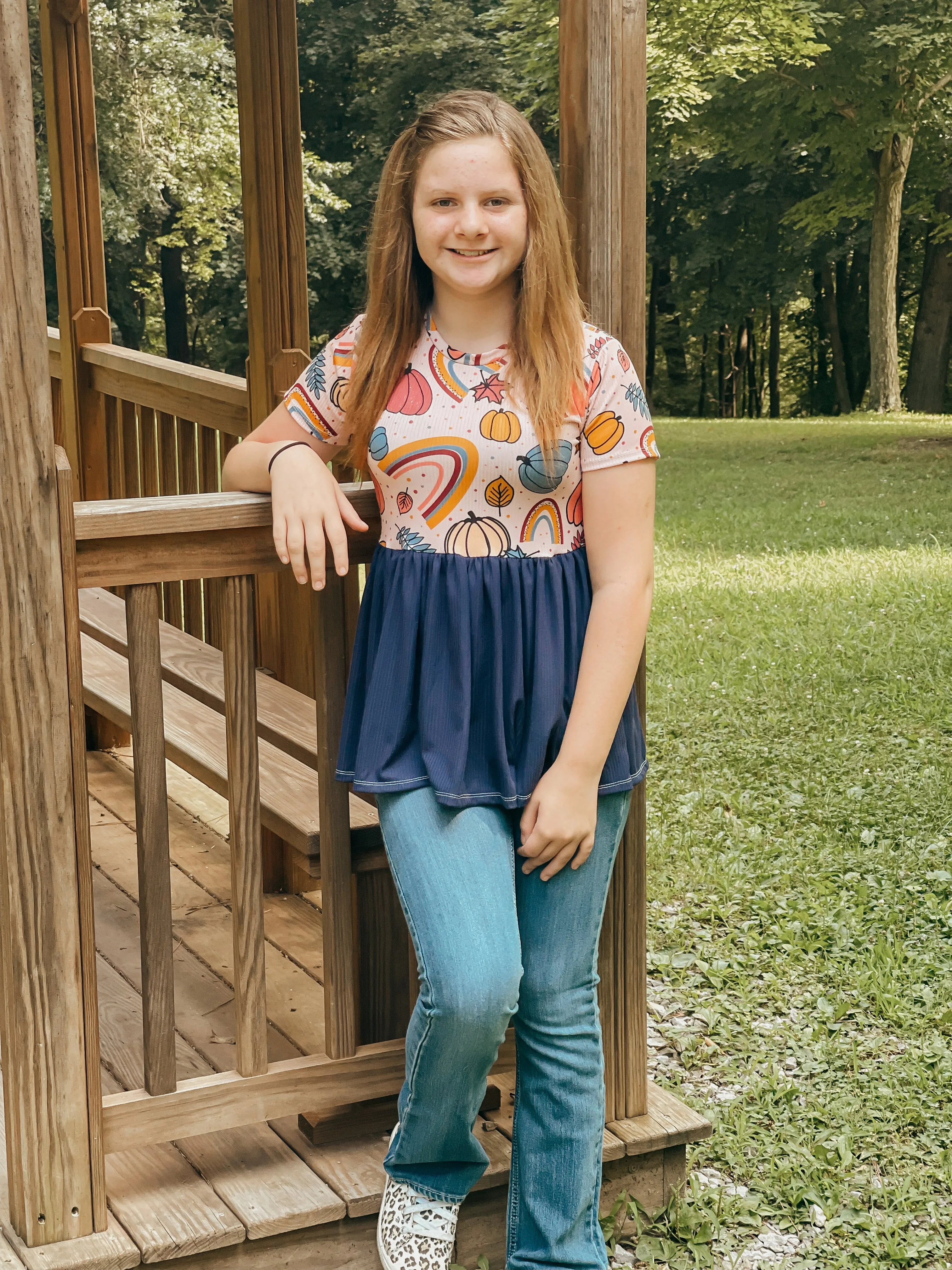 Youth Augusta Peplum Top and Dress Digital Sewing Pattern Sizes NB-16Y