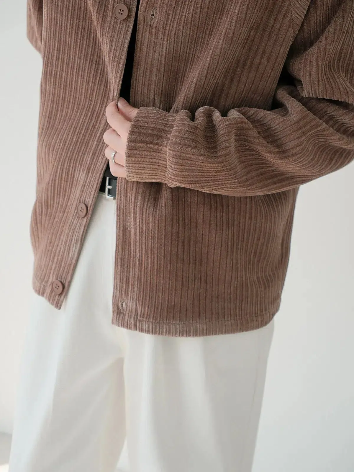 Zhou Corduroy Buttoned Sweater