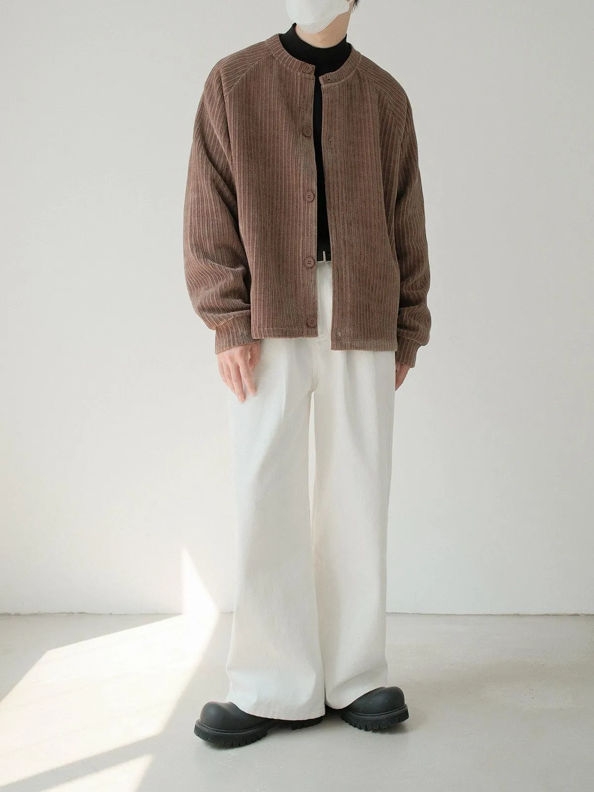 Zhou Corduroy Buttoned Sweater